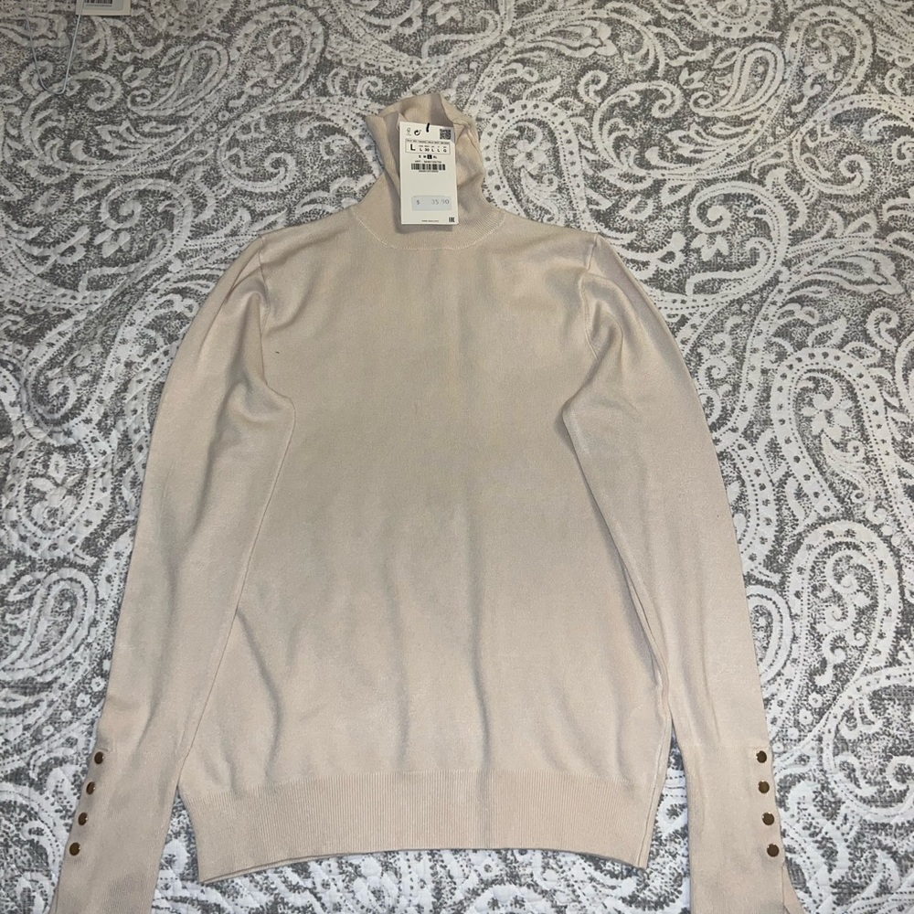 Zara Cream Cowl Neck Sweater